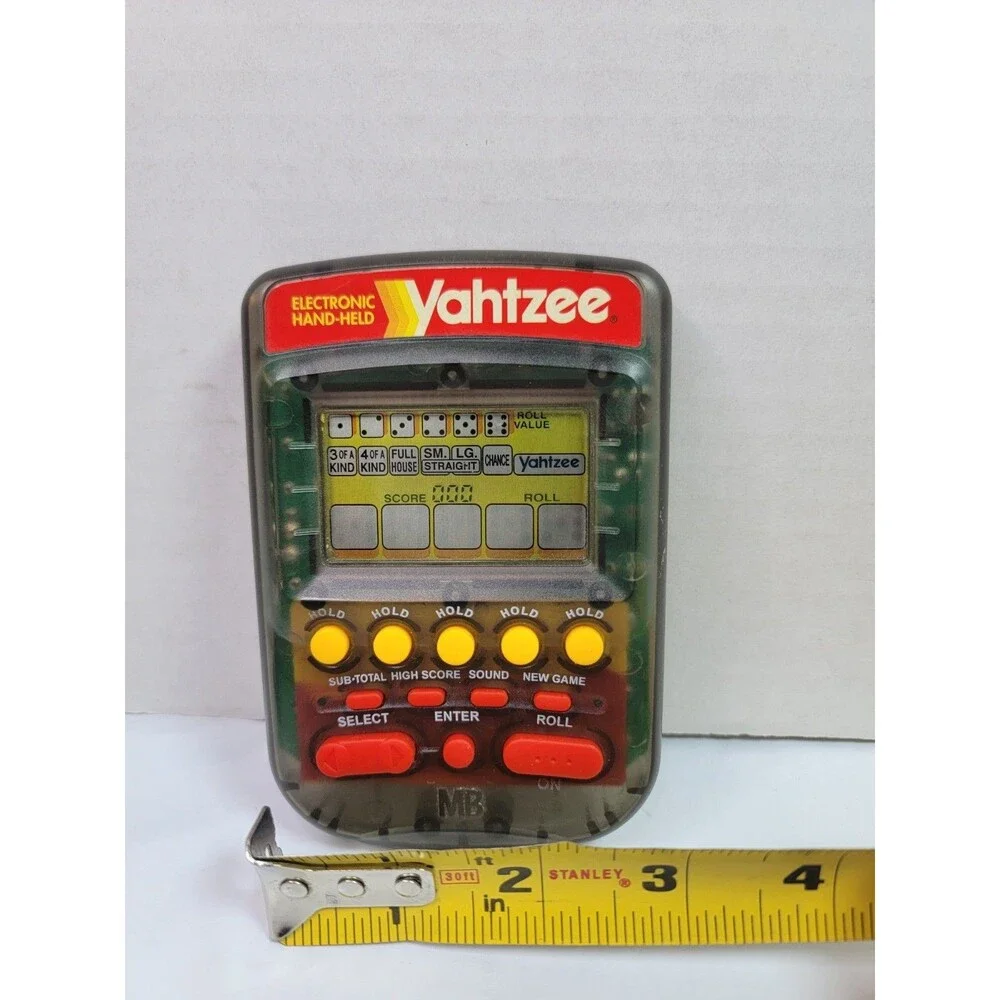 Vintage 1995 Milton Bradley Yahtzee Electronic Handheld Game 4511 Parts Repair